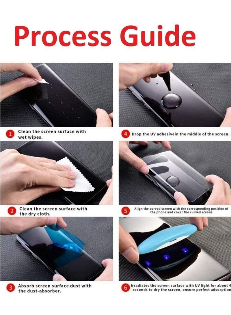 REWO Honor 400 Pro 5G Screen Protector - UV Advanced Full Screen Tempered Glass For Honor 400 Pro, Full Adhesive UV Curved Case Friendly HD Clarity With Installation Kit, High Transparency, Delicate Touch, Anti-Explosion, Smooth Arc Edges - Image 5